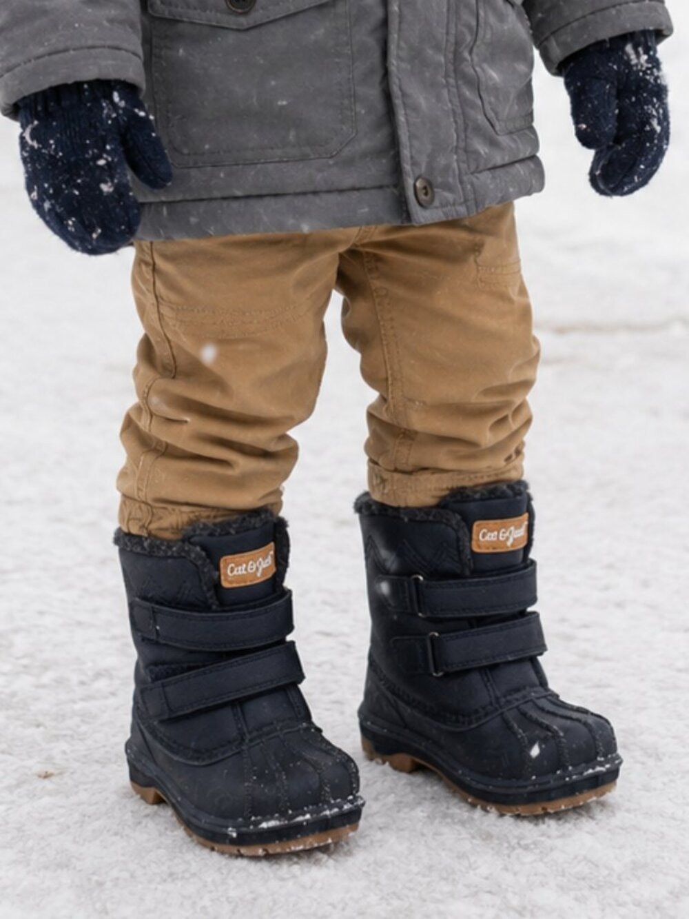 Toddler Denver Winter Boots with Faux Fur Waterproof - Cat & Jack™ Black Size 8
